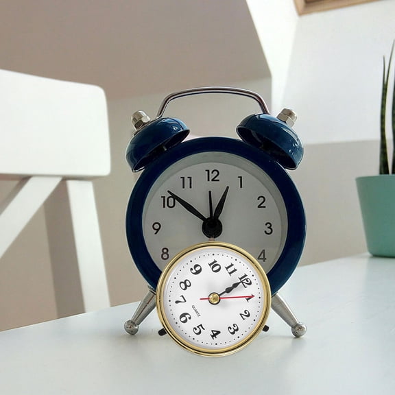 LOLIPPYY Round Clock Face Insert with Silent Mechanism, Golden Plastic, 1 Piece Replacement Clock Part