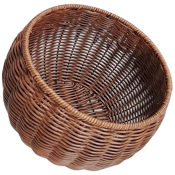 LOLIPPYY Round Drum Shape Coffee Woven Storage Basket for Food Storage 1Pcs