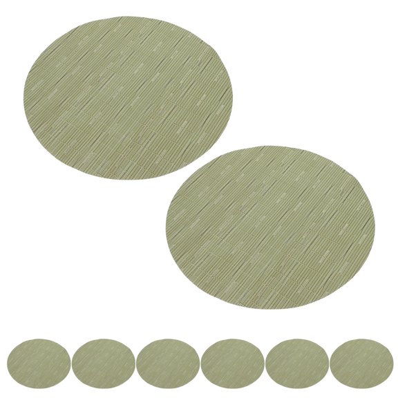 LOLIPPYY Bamboo Pattern Placemats Green PVC Heat Insulation for Home 8Pcs