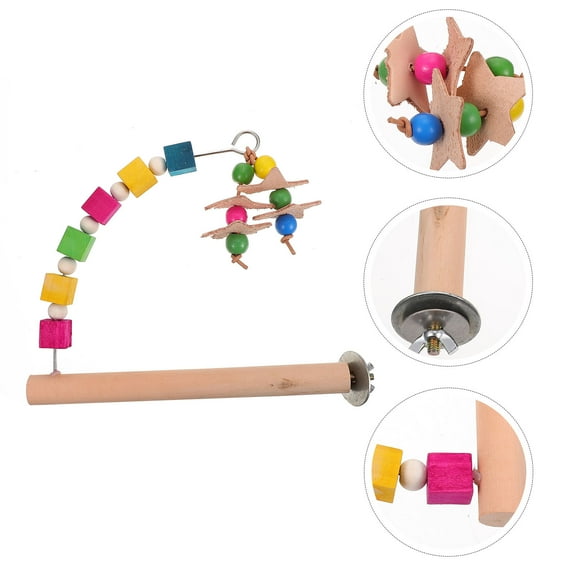 LOLIPPYY Round Perch Pet Perch Wood Stand Toy Multi 1Pack