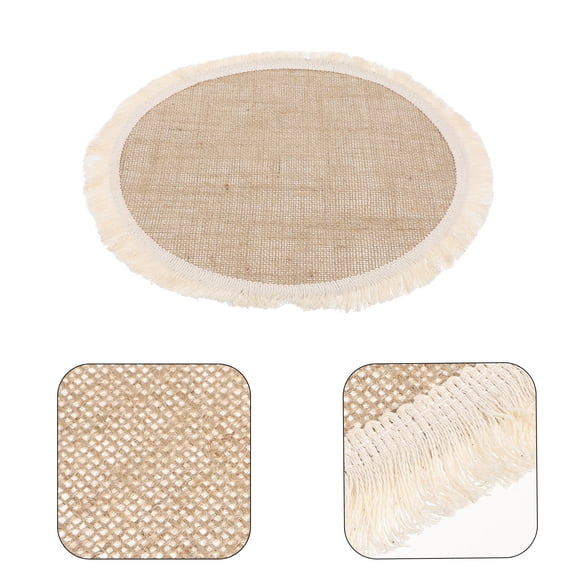 LOLIPPYY Round Placemats Burlap Circle Coaster for Restaurant Table Protection 1Pcs
