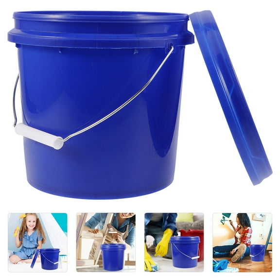 LOLIPPYY Round Plastic Paint Bucket with Lid and Handle Reusable for Outdoor Use