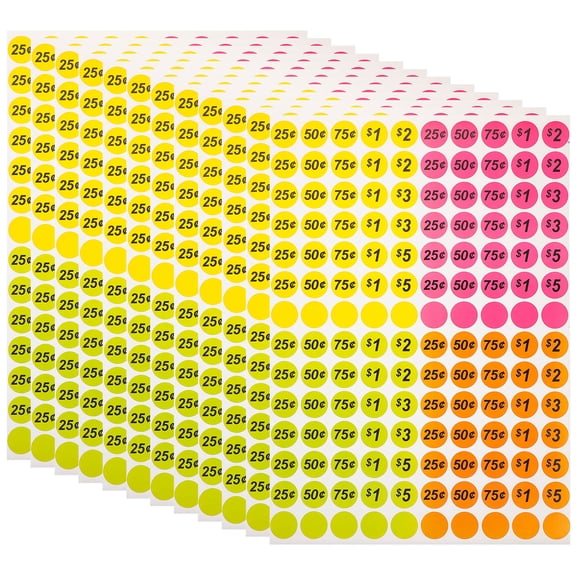 LOLIPPYY Round Sale Price Stickers Assorted Colors for Supermarkets and Retail Pricing