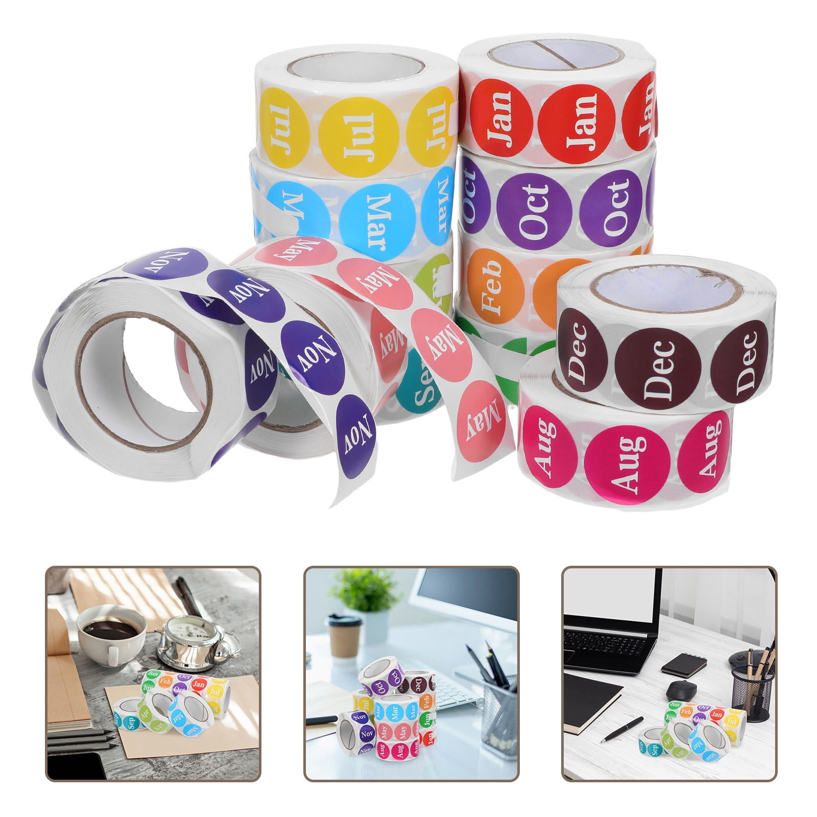 LOLIPPYY Round Self-Adhesive Monthly Planner Stickers in Assorted ...