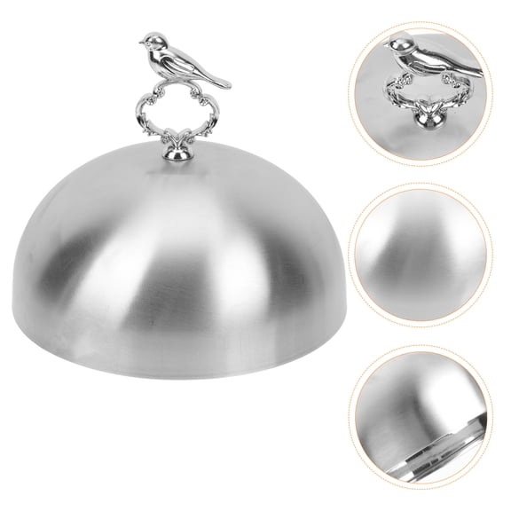 LOLIPPYY Round Stainless Steel Food Dome Cover Oilproof Dish Protector for Home Kitchen