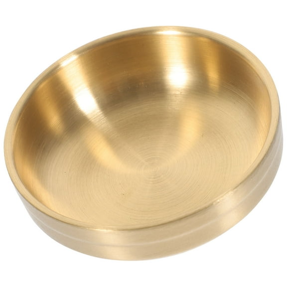 LOLIPPYY Round Stainless Steel Golden Dipping Dish for Sauces Condiments and Flavor Enhancers