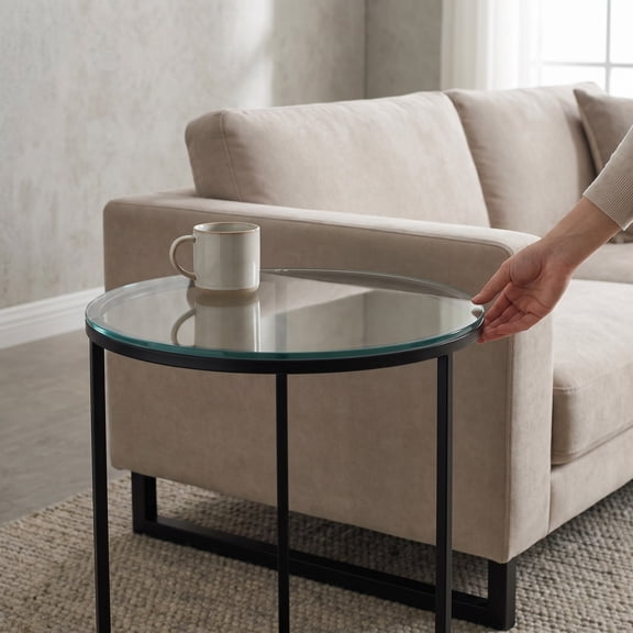 LOLIPPYY Round Tempered Glass Tabletop for Home Furniture with High Load Capacity and Design