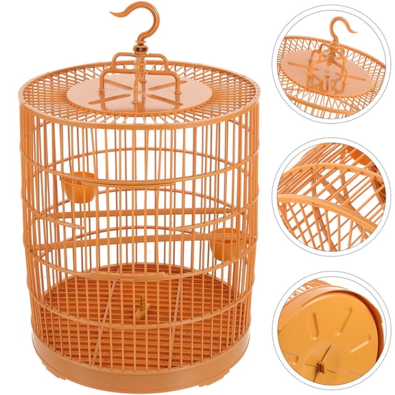 LOLIPPYY Durable Yellow Plastic Hanging Bird Cage - Elegant and Roomy