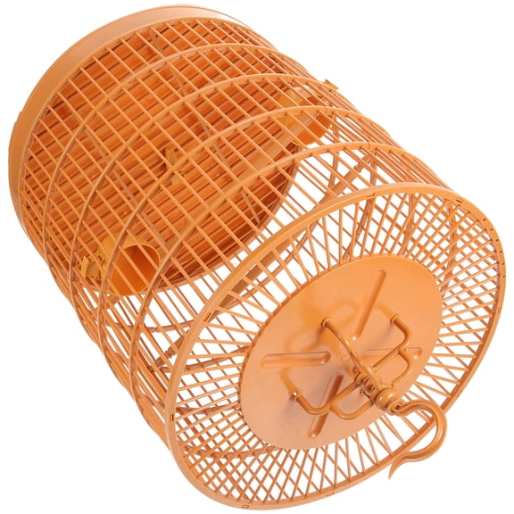 LOLIPPYY Round Yellow Hanging Cage Made of Plastic Comfortable Space for Small Pets