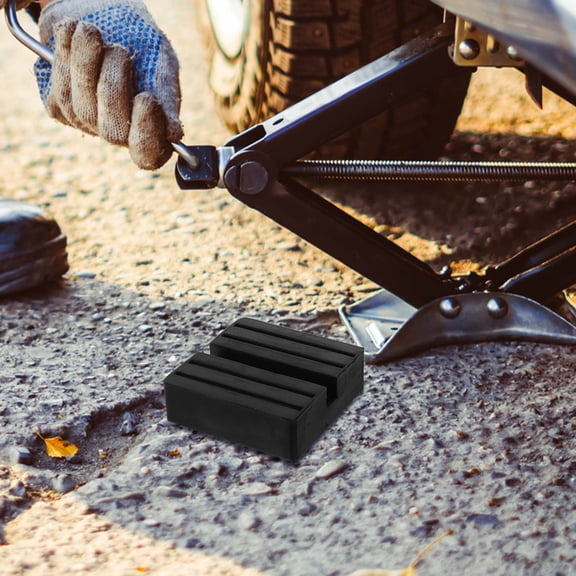 LOLIPPYY Rubber Jack Pad Adapter Square Shaped Black for Car and Truck Shock Absorption 1Pack