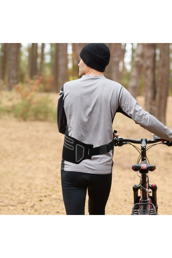 Running Belt Bag with Dual Zippers Black Lightweight for Marathon Essentials 1Pack