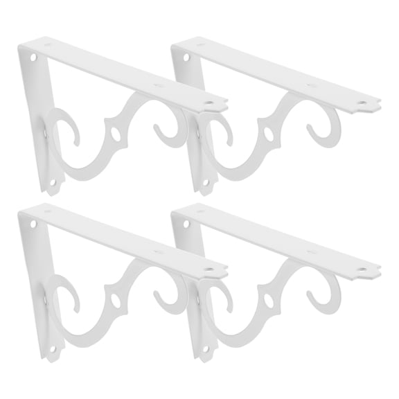 LOLIPPYY Rust Resistant Decorative Brackets Iron Triangle Brackets For Shelves White 4pcs