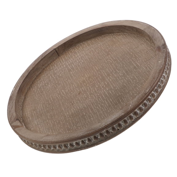 LOLIPPYY Rustic 12 Inch Wooden Beaded Tray Decorative Serving Platter for Table and Entryway