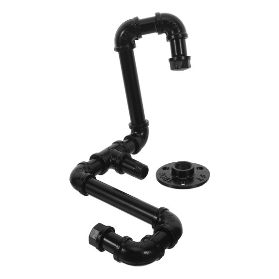 LOLIPPYY Rustic Black Industrial Pipe Hook Heavy Duty Iron Wall Mount Decorative Hanger for Home Use