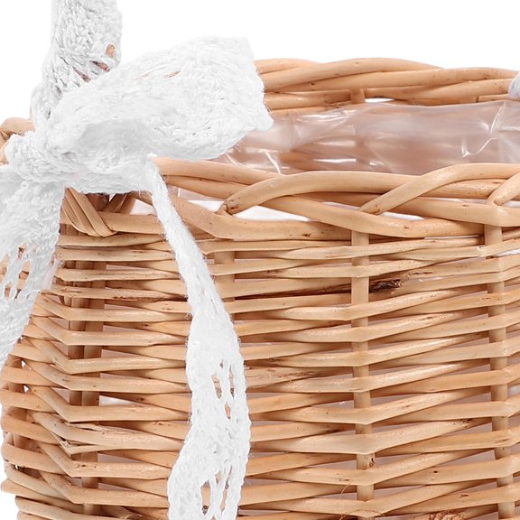 LOLIPPYY Rustic Elegant Wedding Basket Portable Storage Basket Khaki 1Pcs