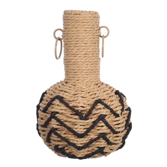 LOLIPPYY Rustic Flower Vase Paper Rope Black 1Pcs Decorative Vases for Home Interior Design