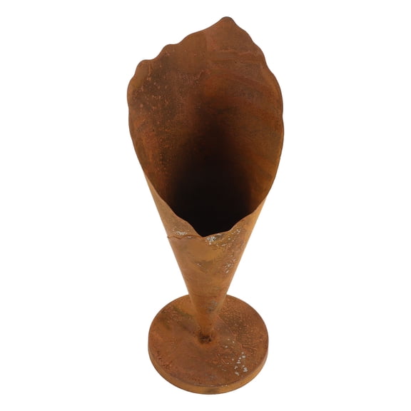 LOLIPPYY Rustic Light Brown Ice Cream Cone Planter Pot for Garden Flower Arrangement and Home Decor