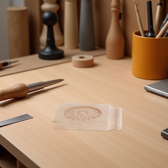 LOLIPPYY Rustic Light Brown Wooden Corbels for Decorative Furniture and Shelf Brackets with Carved Details