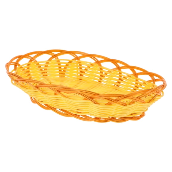 LOLIPPYY Rustic Style Khaki Woven Basket for Bread Serving and Household Storage