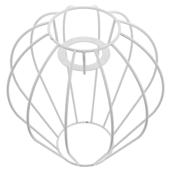 LOLIPPYY Rustic White Iron Lamp Cage for Desk Table with DIY Assembly and Metal Wire Construction