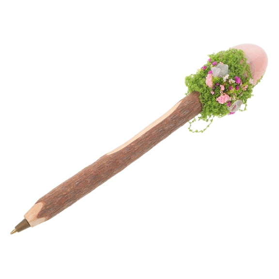 LOLIPPYY Rustic Wooden Ballpoint Pen with Crystal and Tree-Inspired Grip, Ideal for Decorative Writing, Signing, and Giving
