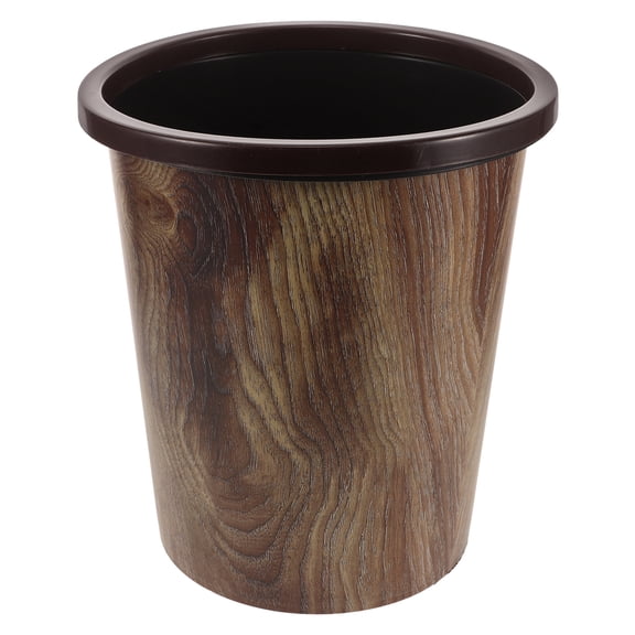 LOLIPPYY Rustic Wood Grain Plastic Trash Can Press Ring for Kitchen Bedroom Bathroom