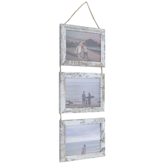 LOLIPPYY Rustic Wood Hanging Picture Frames with Rope for Family Photo Collage Wall Display