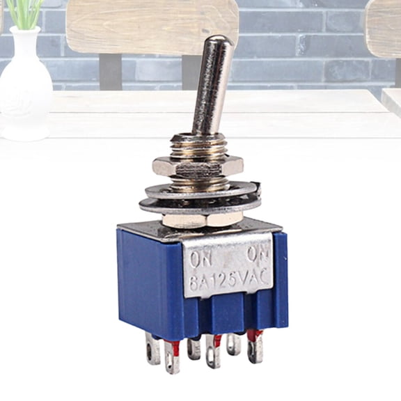 LOLIPPYY SPDT Type GN109A Toggle Switch in Blue Metal for Home Appliances 1Pack