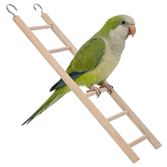 LOLIPPYY Safe Eco Friendly Beige Bird Ladder for Parrots with Metal Hooks Easy Installation on Cage Bars