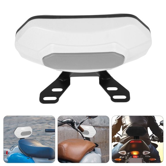 LOLIPPYY Universal Motorcycle Safety Back Cushion White Rear Rest with and Sturdy Design for Comfortable Riding