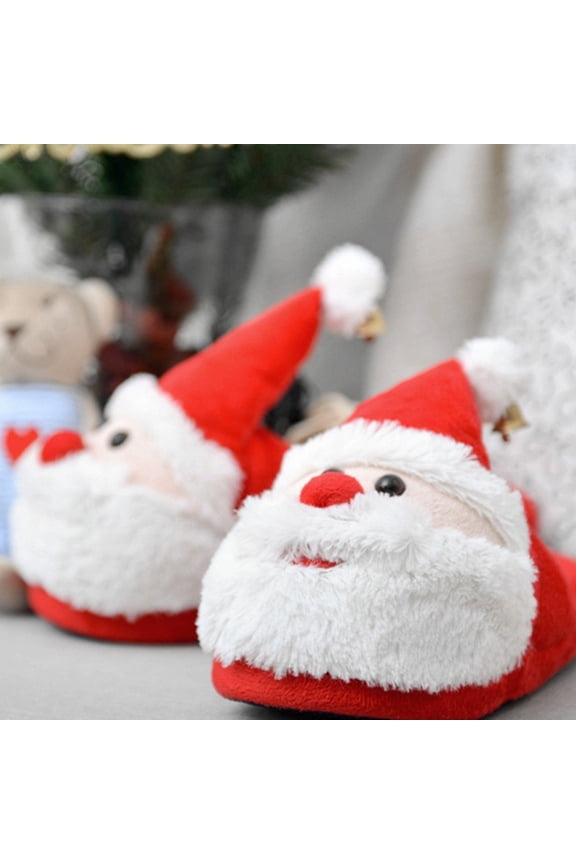 Santa Claus Slippers Christmas Santa Fluffy Slippers EVA Comfortable Wearing for Autumn and Winter