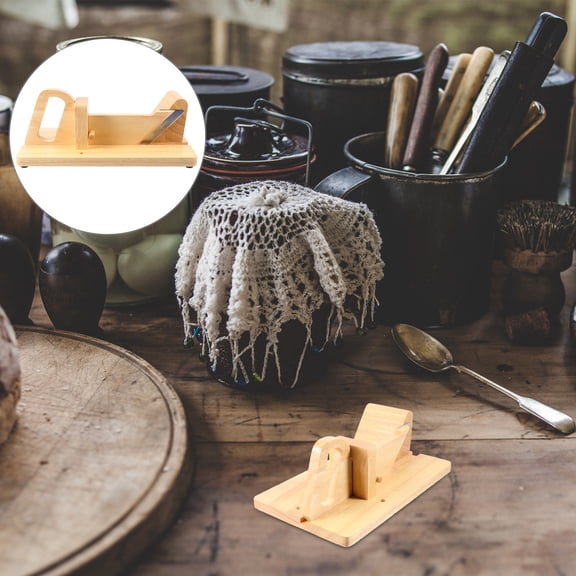 LOLIPPYY Sausage and Salami Slicer with Rustic Wooden Design and Sharp Stainless Steel Blade for Chorizo Pepperoni and Other Dried Meat Delicacies