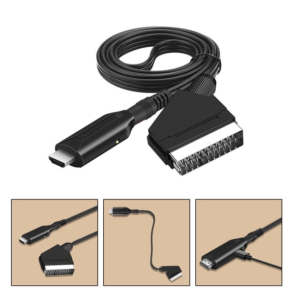 LOLIPPYY Scart to Video Audio Converter Black Wire for Standard Definition Signal Conversion