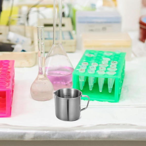 LOLIPPYY Scientific Measuring Cup Stainless Steel with Graduated Scale for Laboratory and Kitchen