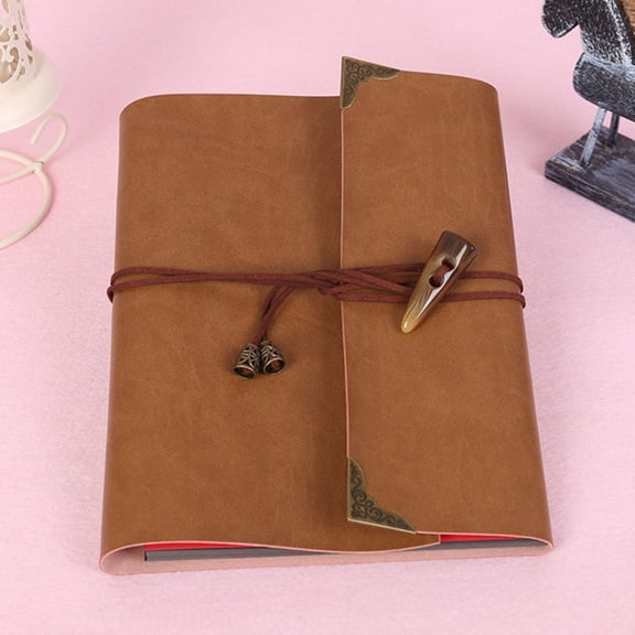 LOLIPPYY Scrapbook Album Light Brown Retro Design Large Capacity Memory Photo Storage