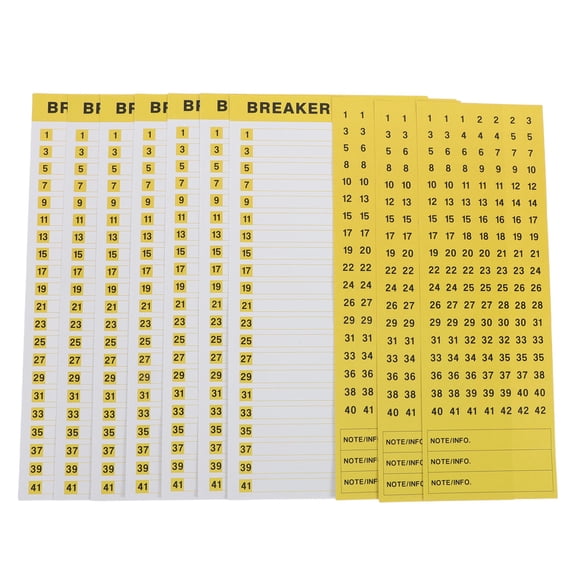 LOLIPPYY Self Adhesive Electrical Panel Labels Yellow for Home Use Durable Breaker Identification