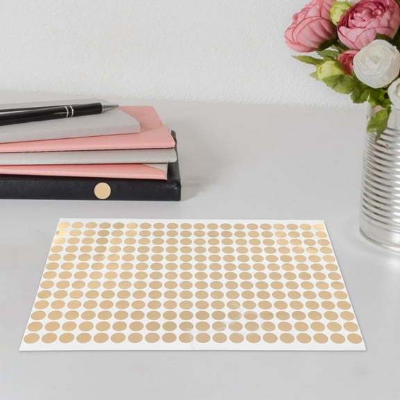 LOLIPPYY Self Adhesive Gold Round Stickers Copperboard Paper Dot Labels for Envelopes Boxes and Notebooks
