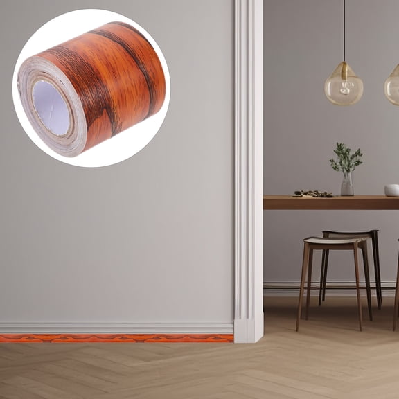 LOLIPPYY Self Adhesive Wallpaper Border Wood Grain Peel and Stick for Kitchen 1Pcs