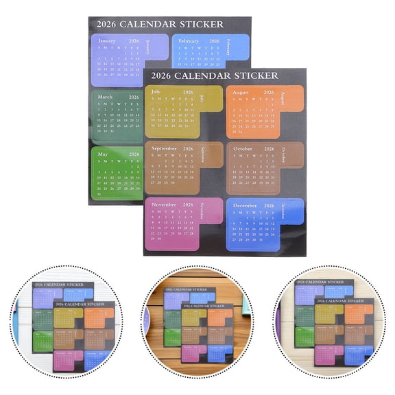 LOLIPPYY Self-Adhesive Wall Planner Stickers with Multicolor Monthly Tabs for 2026 Notebooks and Seamless Organization