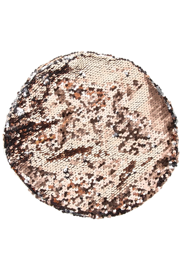 Sequin Hat with Golden Acrylic Fibers, 1 Piece Festival Accessory for Womens Party Wear