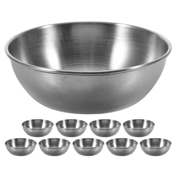 LOLIPPYY Set of 10 Dipping Sauce Seasoning Plates Metal Sauce Cups for Serving Sauces and Dipping