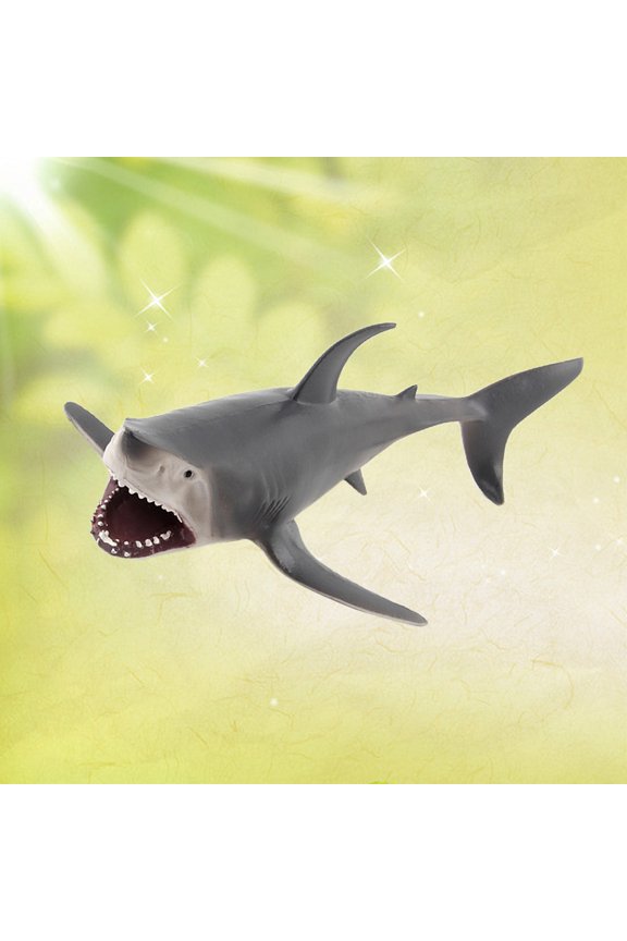Shark Figures Plastic Model Dark Grey for Collectors Teaching 1Set