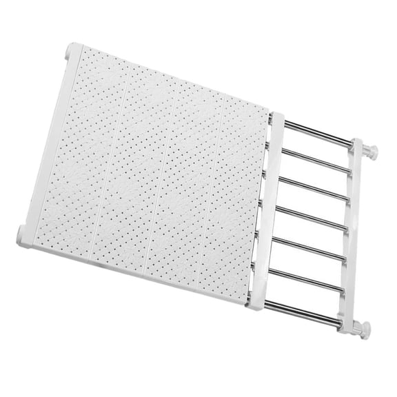 LOLIPPYY 1Pc Wardrobe Storage Rack Shelf White Adjustable Steel Shelf Organizer