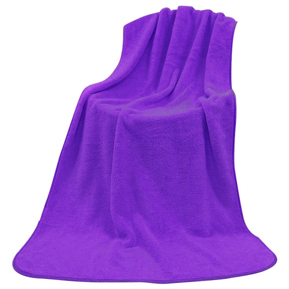LOLIPPYY Shiny Bath Drying Towel Microfiber Quick Dry for Camping Swimming Travel 1Set Dark Purple