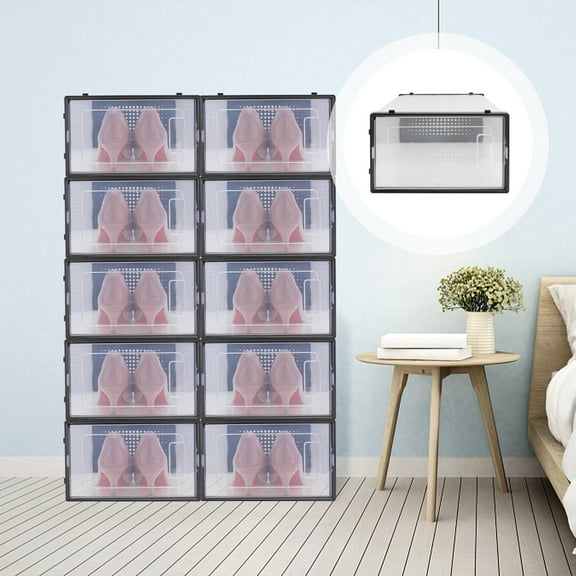 LOLIPPYY Shoe Storage Container Thickened Plastic Dustproof 1Set