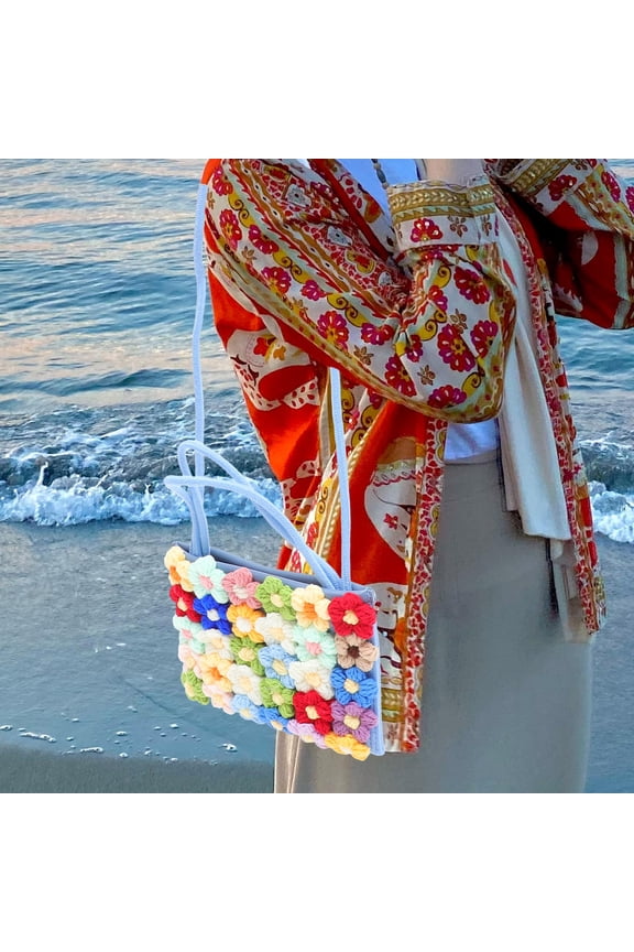 Shopping Bag Portable Device Wool Felt Blue 1Pack for Shopping