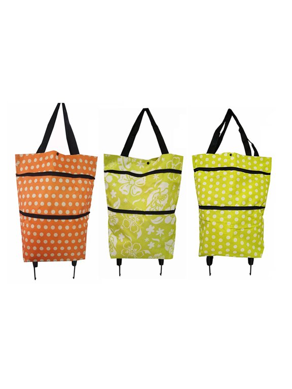 Shopping Bag with Wheels Foldable Multi Color Oxford Cloth Fashionable and Practical