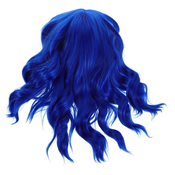 LOLIPPYY Short Blue Curly Bob Wig Synthetic Hair Easy Styling Natural Look for Costume Parties