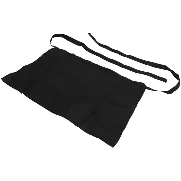 LOLIPPYY Short Waist Apron Black with Pocket Ideal for Cooking Gardening Serving Or Work