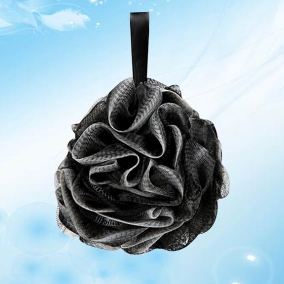 LOLIPPYY Black Shower Puff Bath Set of 1 - Soft, Non-Damaging Bath Sponge for